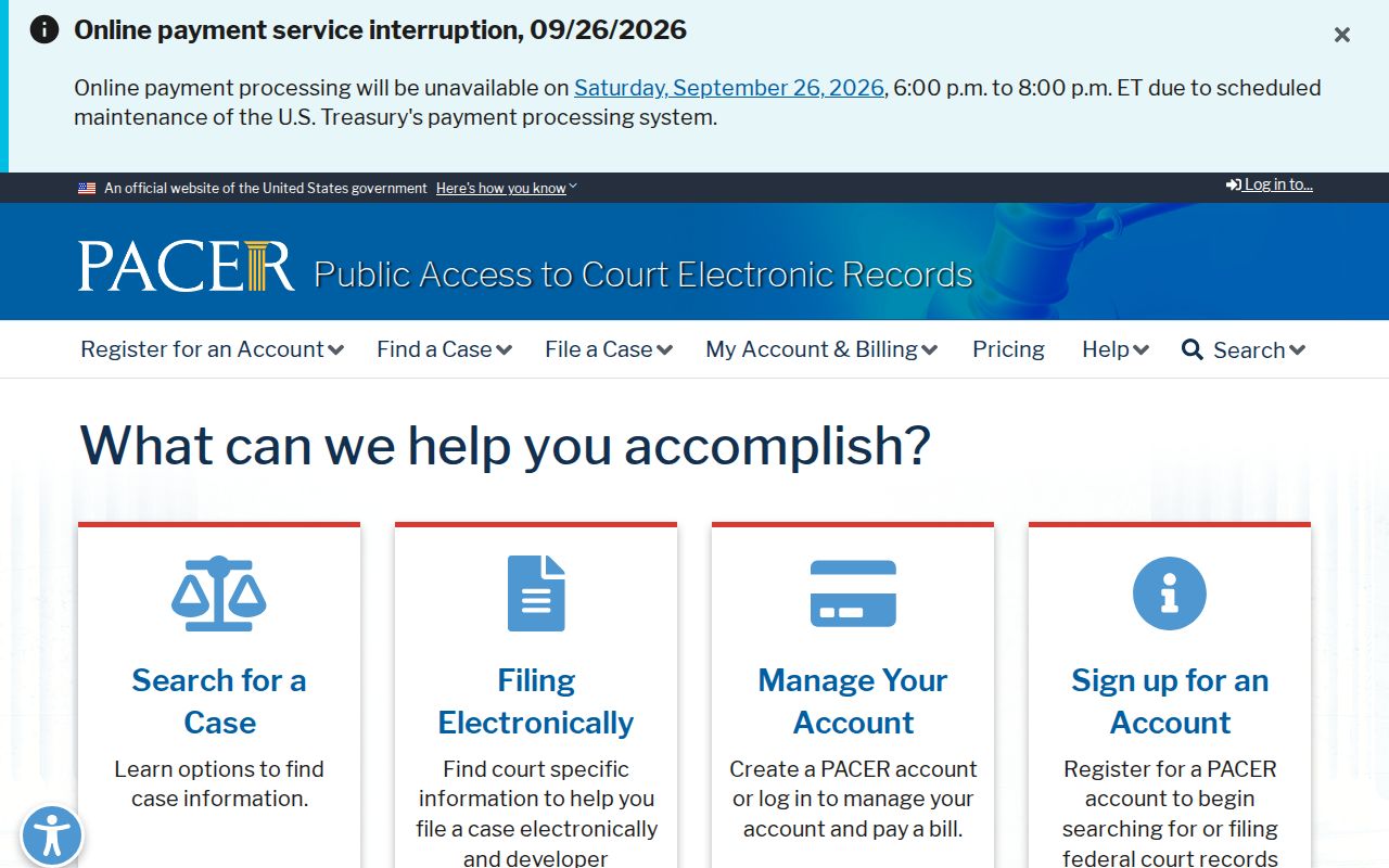 Virginia federal warrant record research context showing PACER access